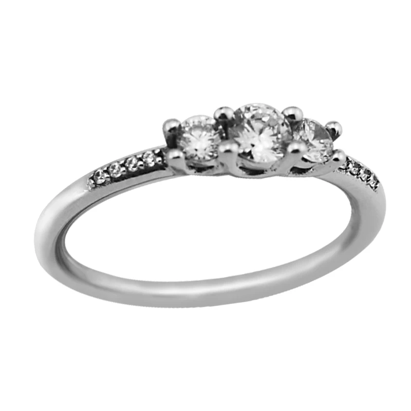 Серебряное кольцо сказочное с прозрачным фианитом для женщин Anel Feminino 100% 925