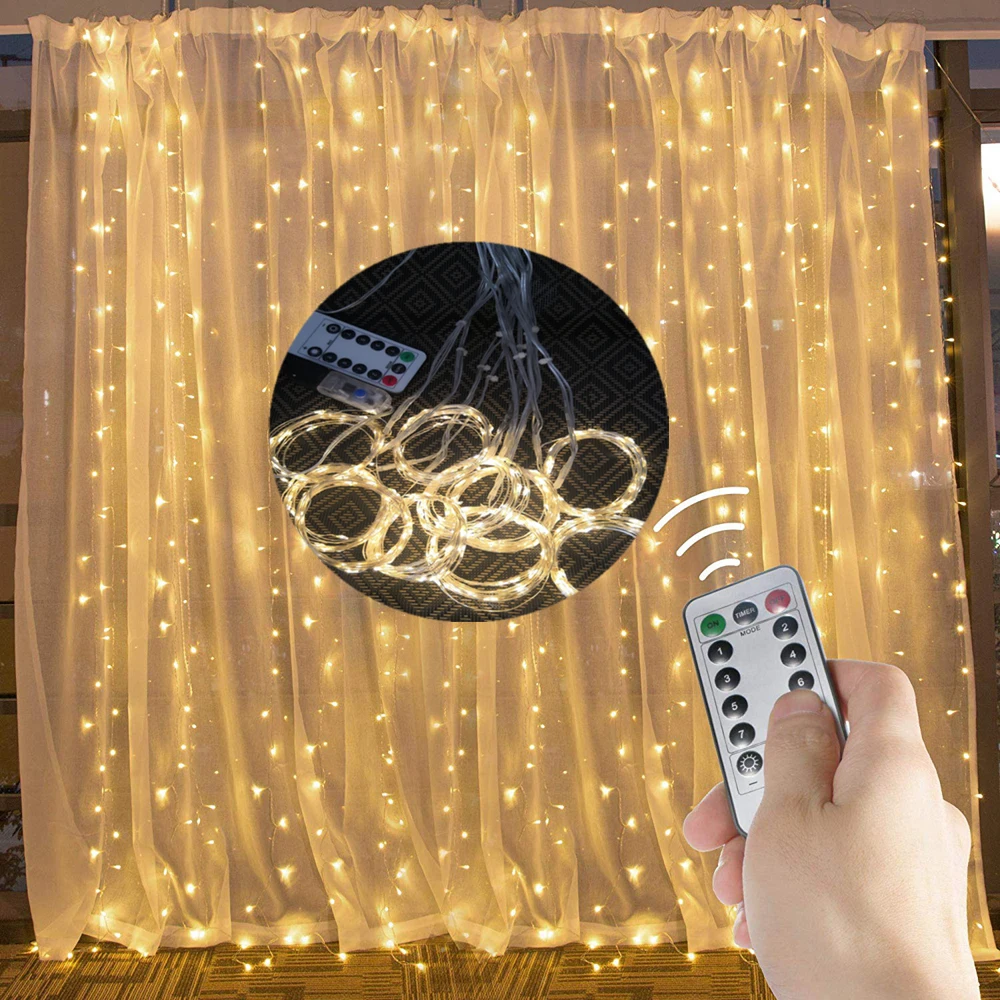 Curtain Icicle String Lights with Remote Controller Fairy Lights Fits for Bedroom Wedding Party Outdoor Indoor Wall Decoration
Curtain Icicle String Lights with Remote Controller Fairy Lights Fits for Bedroom Wedding Party Outdoor Indoor Wall Decoration
