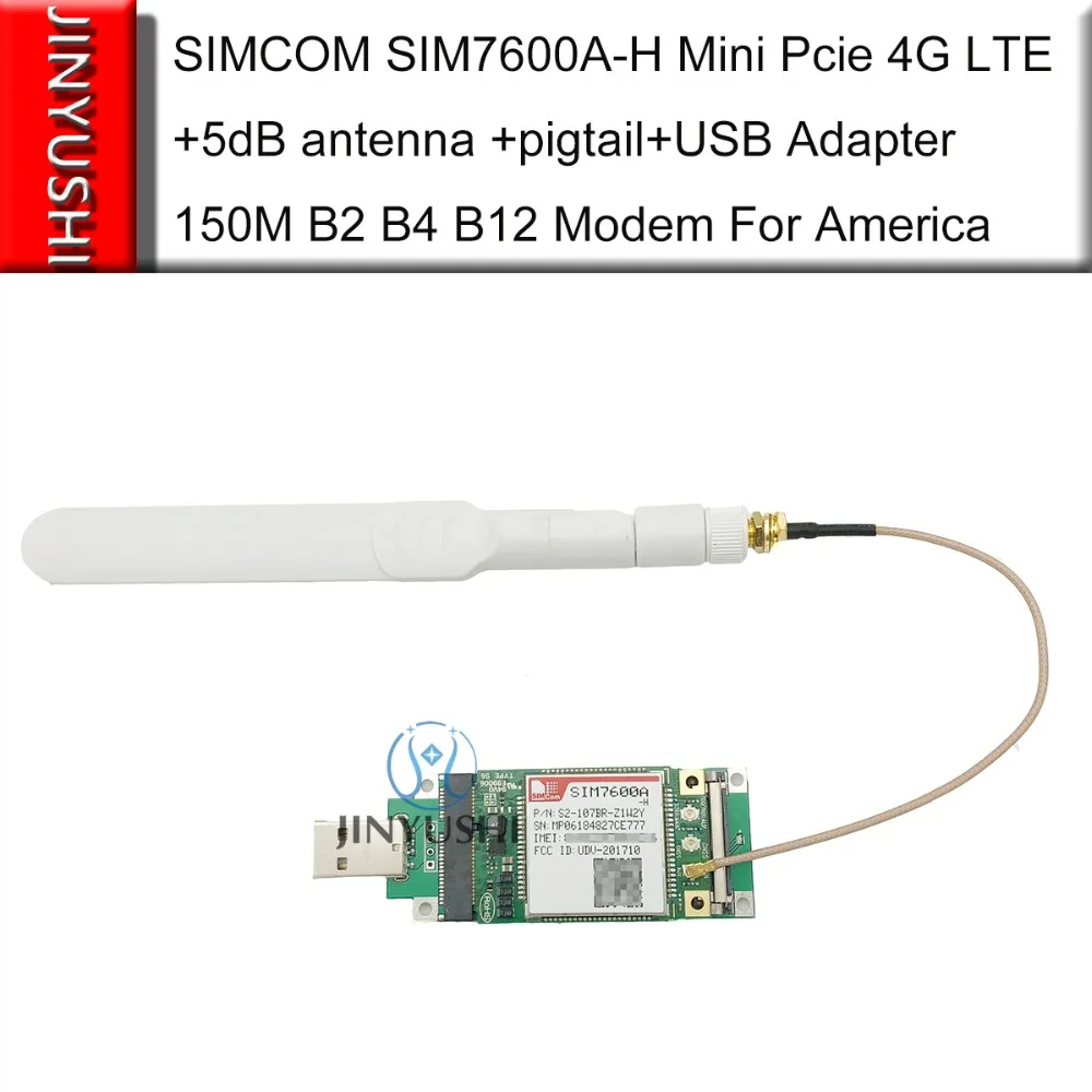 SIMCOM SIM7600A H + 5dB антенна USB адаптер Mini Pcie SIM7600 CAT4 B2/B4/B12 150M 4G LTE модуль разных диапазонов