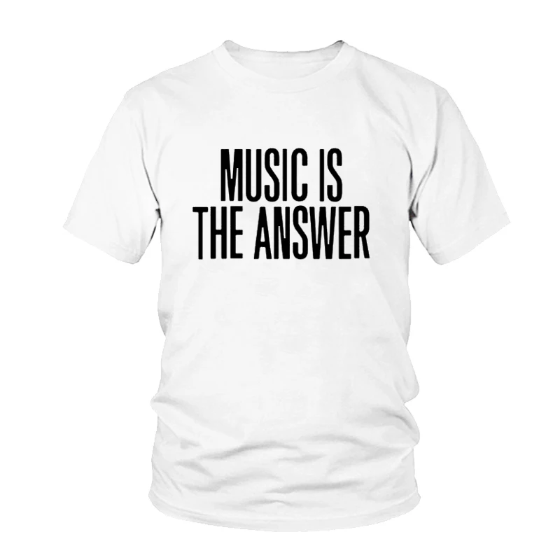 Summer Fashion Women T Shirt MUSIC IS THE ANSWER Letters Printing Harajuku Short Sleeve Round Neck Black White Female T Shirts
Summer Fashion Women T Shirt MUSIC IS THE ANSWER Letters Printing Harajuku Short Sleeve Round Neck Black White Female T Shirts