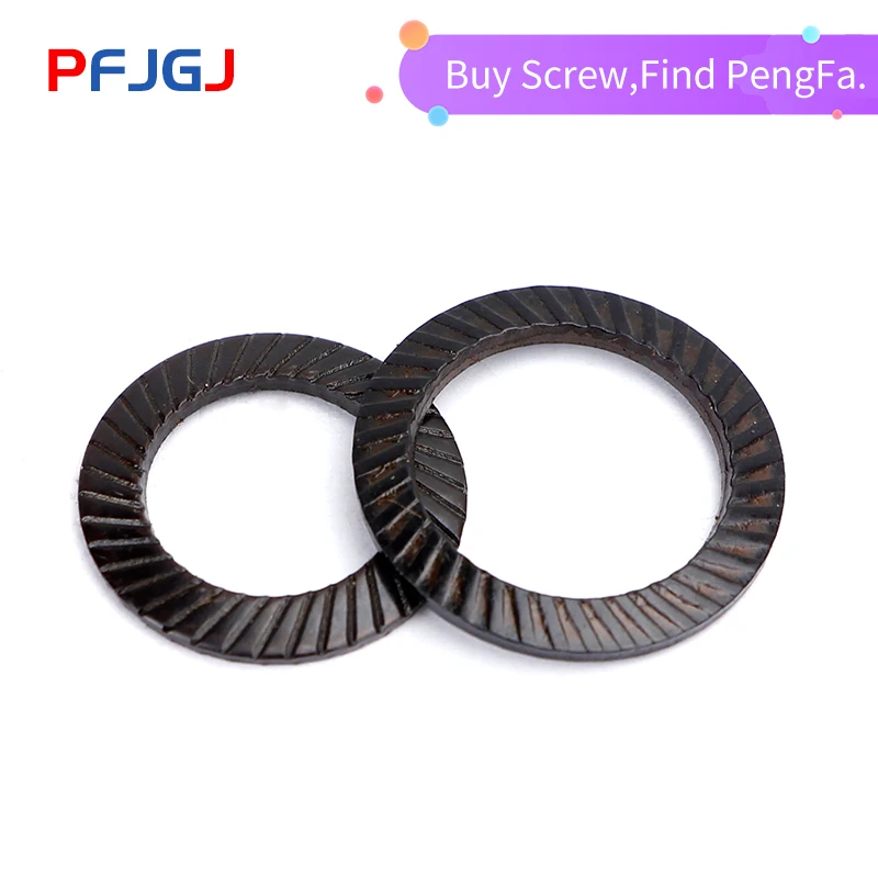 Peng Fa DIN9250 blackened double-sided toothed washer 65Mn steel anti-loosening lock anti-skid gasket self-locking gasket M4-42
Peng Fa DIN9250 blackened double-sided toothed washer 65Mn steel anti-loosening lock anti-skid gasket self-locking gasket M4-42