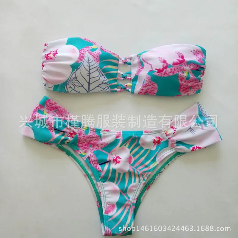 Sexy Floral Bandeau Thong Bikini Set Women Swimsuit Swimwear Strapless Pad Bathing Suit Push Up Brazilian Female Biquinis
Sexy Floral Bandeau Thong Bikini Set Women Swimsuit Swimwear Strapless Pad Bathing Suit Push Up Brazilian Female Biquinis