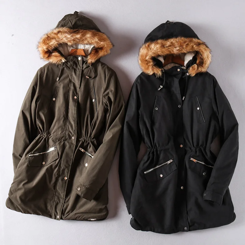 2018 casual women Large size parkas faux fur collar hooded coat warm lamb wool liner long winter jacket coat top quality outwear
2018 casual women Large size parkas faux fur collar hooded coat warm lamb wool liner long winter jacket coat top quality outwear