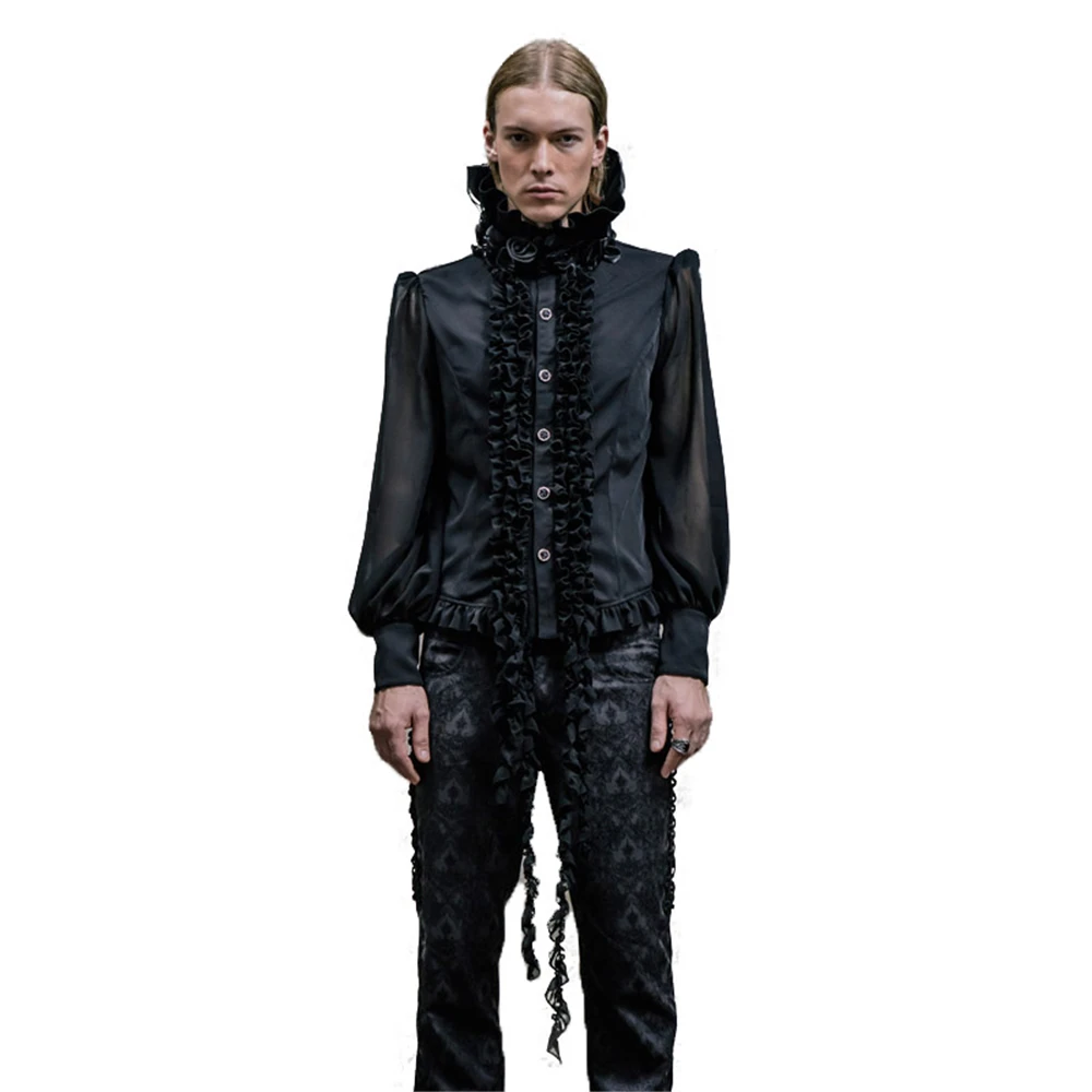 DEVIL FASHION Punk Gothic long sleeve with collar flower formal clothes men shirts
DEVIL FASHION Punk Gothic long sleeve with collar flower formal clothes men shirts