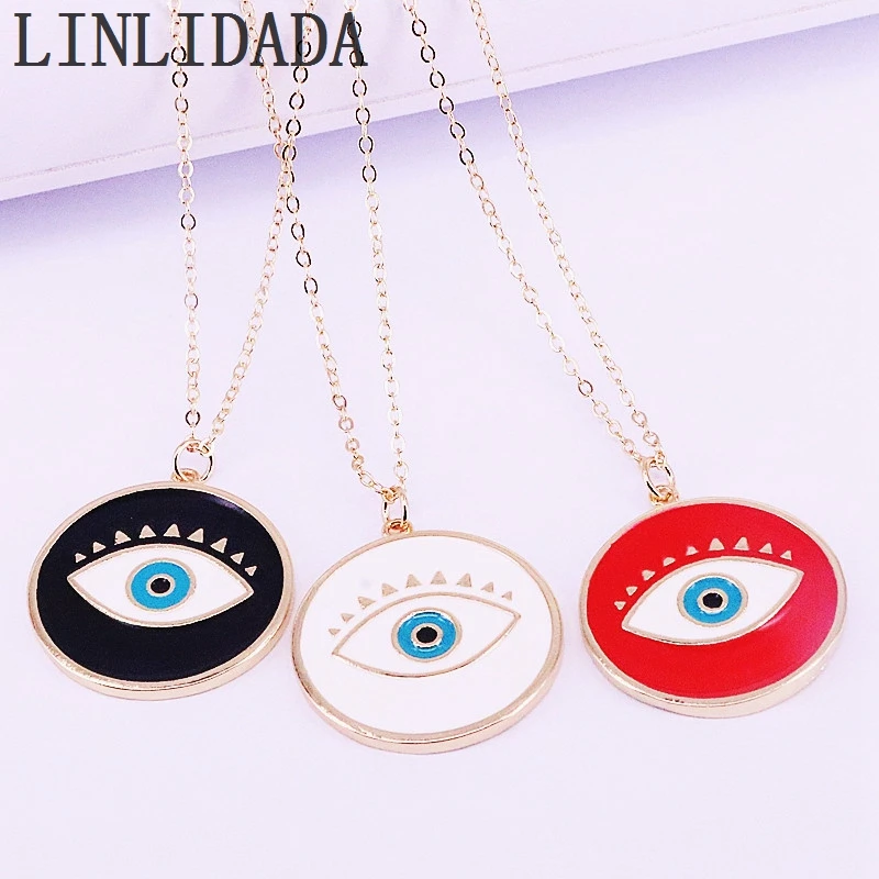 10Pcs Metal Copper Round Eye Pendant Necklace, Black/ White/Red Color Enamel Charm,Handmade Gold Chains Lucky Jewelry
10Pcs Metal Copper Round Eye Pendant Necklace, Black/ White/Red Color Enamel Charm,Handmade Gold Chains Lucky Jewelry