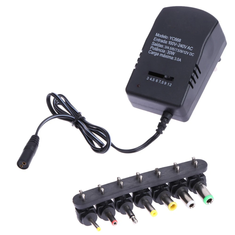 DC 2.5A 3/4.5/6/7.5/9/12 V Universal EU Standard AC DC Charger Adapter Converter 7 Plugs 30W Power Adapter Charging Plug
DC 2.5A 3/4.5/6/7.5/9/12 V Universal EU Standard AC DC Charger Adapter Converter 7 Plugs 30W Power Adapter Charging Plug