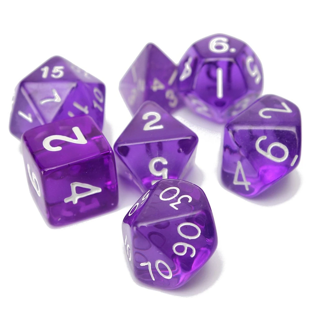 Один набор из 7 игральная кость ясно кубика D4 D6 D8 D10 D12 D20 MTG Magic The Gathering доска с игральными костями Прямая