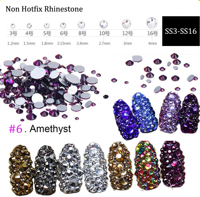 1440pcs Nail Art flat back rhinestones ss3 ss4 ss5 ss6 ss10 ss12 ss16 Non Hot-fix Strass Glass Crystal Rhinestones (Amethyst)
1440pcs Nail Art flat back rhinestones ss3 ss4 ss5 ss6 ss10 ss12 ss16 Non Hot-fix Strass Glass Crystal Rhinestones (Amethyst)