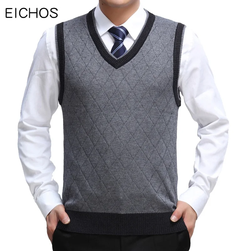 EICHOS High Quality Classic Sweater Vest Men V-neck Pullover Men Business Formal Fashion Plaid Sleeveless Men Knitted Sweater
EICHOS High Quality Classic Sweater Vest Men V-neck Pullover Men Business Formal Fashion Plaid Sleeveless Men Knitted Sweater