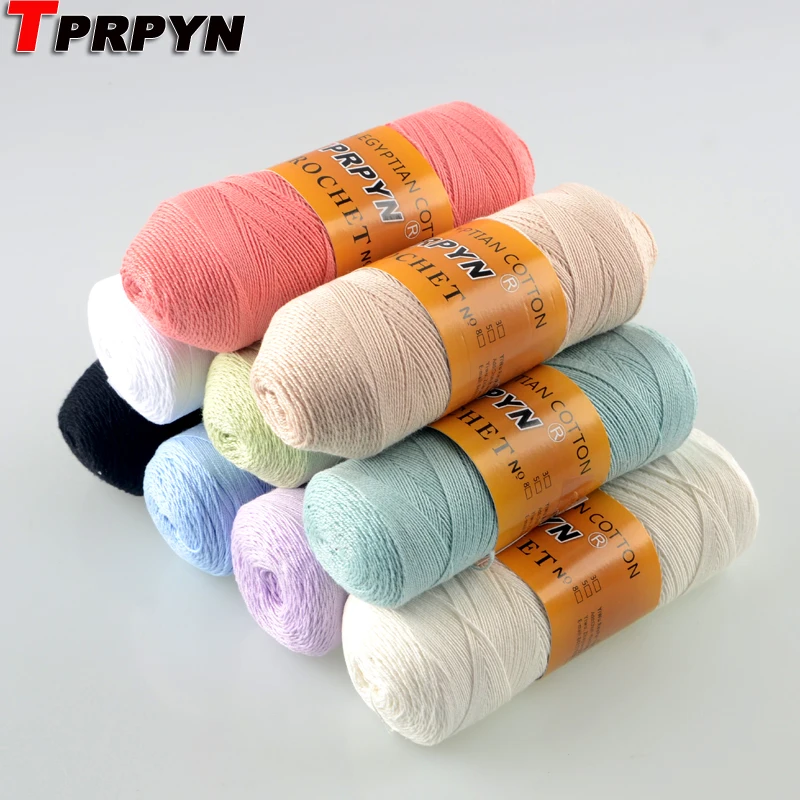 TPRPYN 5 шт. = 450 г 8 # кружевная хлопчатобумажная пряжа для вязания крючком 1 25 мм