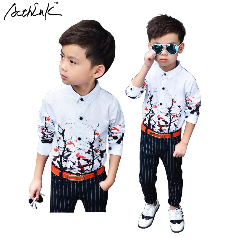 ActhInK New 2018 Kids Branch Pattern Floral Dress Shirts for Boys Brand Top Quality Children Spring Formal Wedding Shirts, C153
ActhInK New 2018 Kids Branch Pattern Floral Dress Shirts for Boys Brand Top Quality Children Spring Formal Wedding Shirts, C153