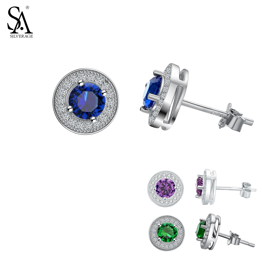 SA SILVERAGE Fine Jewelry Three Colors Pendientes 925 Sterling Silver Gemstone Stud Earrings for Women 925 Silver Earrings Sets
SA SILVERAGE Fine Jewelry Three Colors Pendientes 925 Sterling Silver Gemstone Stud Earrings for Women 925 Silver Earrings Sets