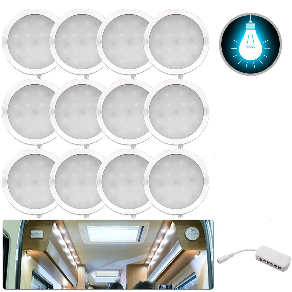12pcs 12V LED Interior White Spot Lights for Camper Van Caravan VW T4 T5 Compatible 5521 Head Car Charger Household Bright Light
12pcs 12V LED Interior White Spot Lights for Camper Van Caravan VW T4 T5 Compatible 5521 Head Car Charger Household Bright Light
