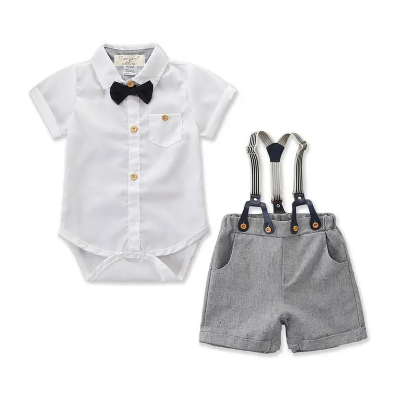 0-24M Newborn Kid Baby Boy Gentleman Clothes set Summer Short Sleeve Shirt Romper Overalls Cute lovely Streetwear Outfits
0-24M Newborn Kid Baby Boy Gentleman Clothes set Summer Short Sleeve Shirt Romper Overalls Cute lovely Streetwear Outfits