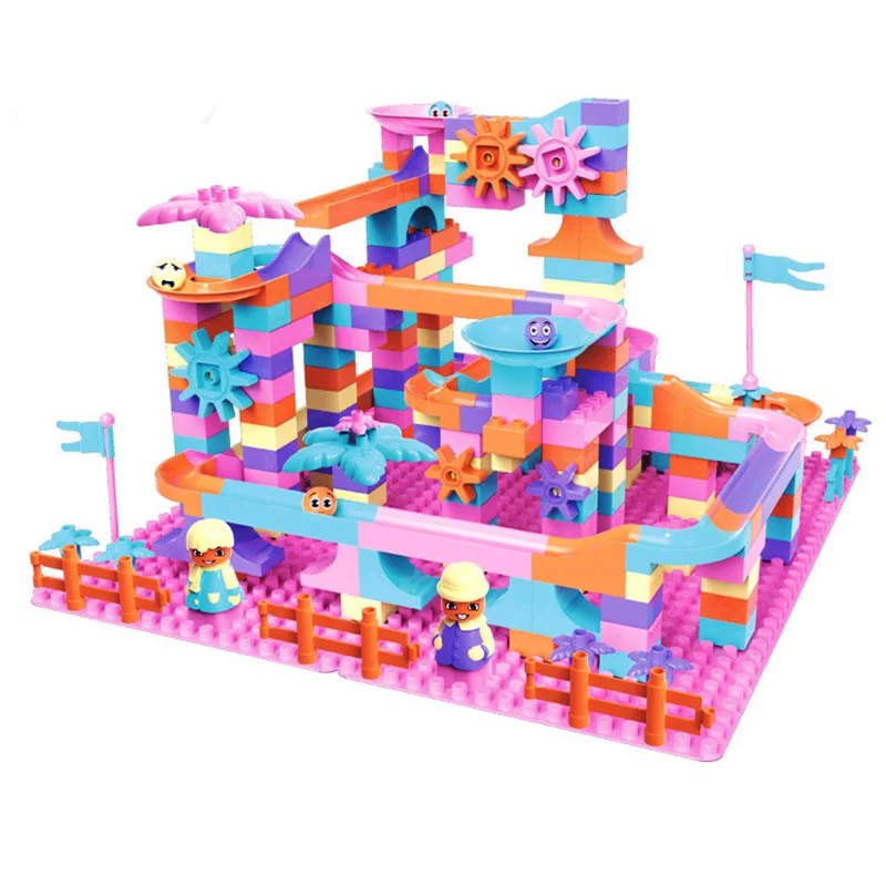 76 152 шт. мраморная гонка лабиринт мяч трек LegoINGs Duplo DIY строительные блоки наборы