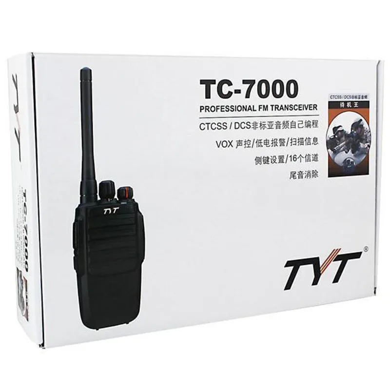Black New Radio Walkie Talkie TYT TC-7000 UHF 400-480MHz 5W 16CH VOX Scan Alarm Function Li-polymer Two Way Radio
Black New Radio Walkie Talkie TYT TC-7000 UHF 400-480MHz 5W 16CH VOX Scan Alarm Function Li-polymer Two Way Radio
