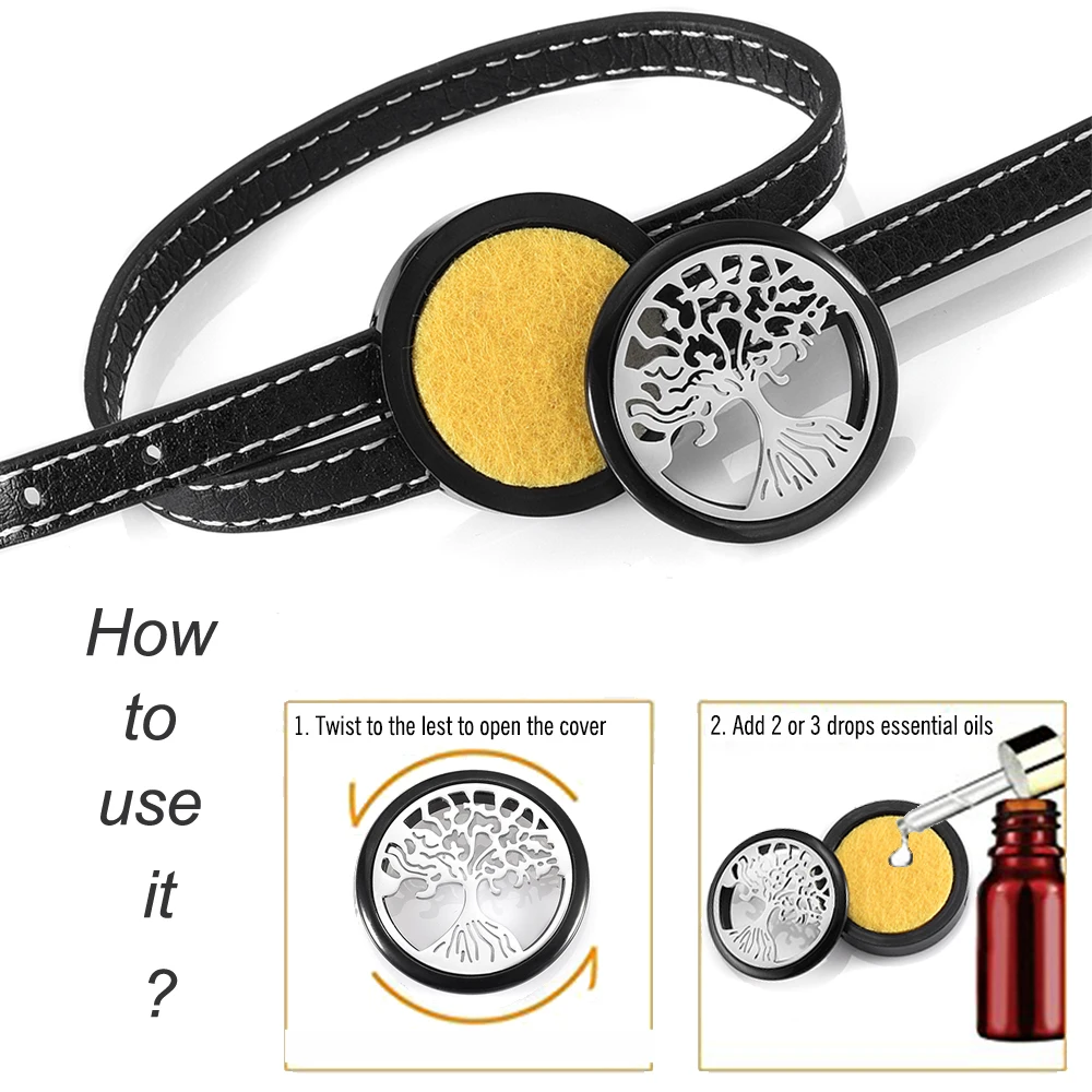 Essential Oil Perfume Diffuser Tree Bangle Bracelet, Stainless Steel Aromatherapy Locket Bracelets with 12 Washable Color Pads
Essential Oil Perfume Diffuser Tree Bangle Bracelet, Stainless Steel Aromatherapy Locket Bracelets with 12 Washable Color Pads
