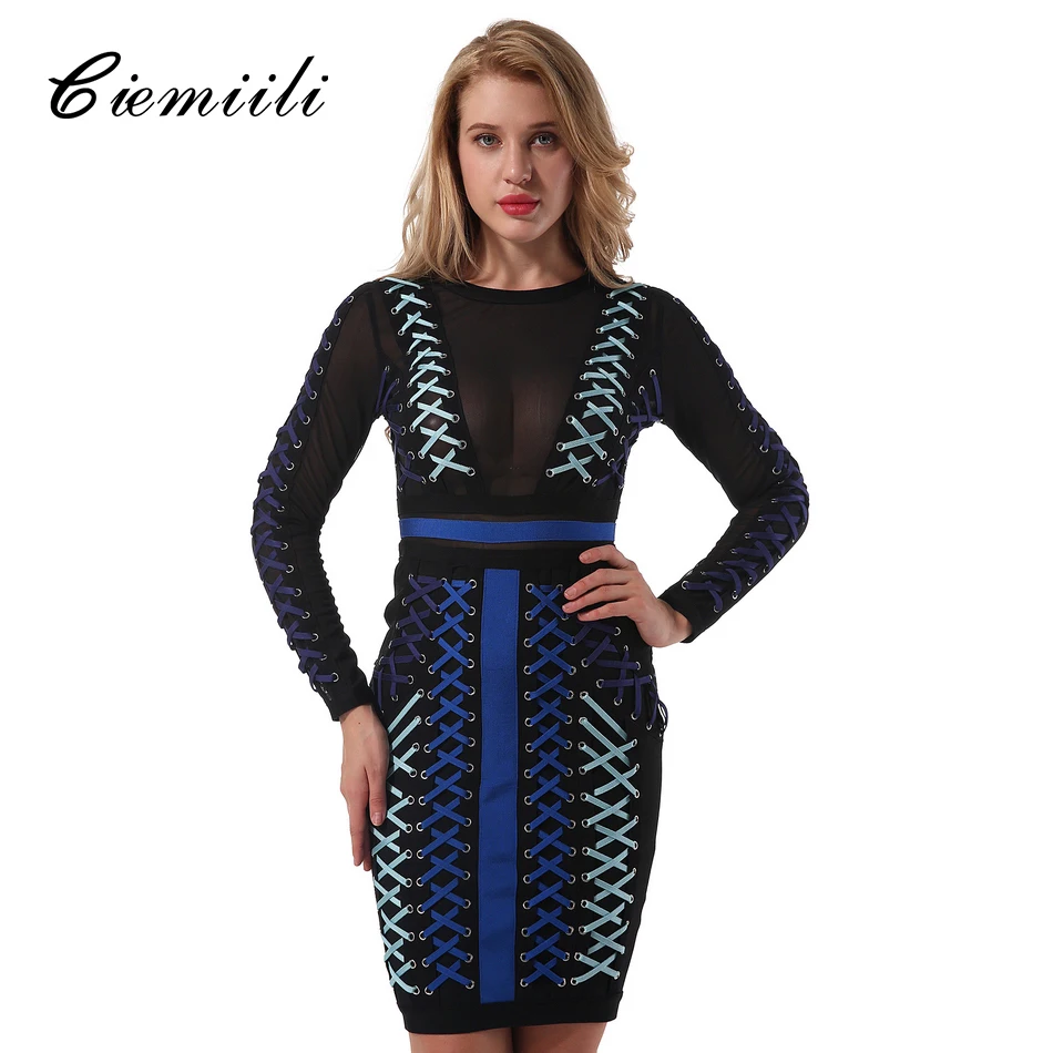 CIEMIILI 2021 Women Dress With Mesh Patchwork Bandage Dress Elegant Party Fashion O Neck Cross Tips Sexy Bodycon Club Vestido
CIEMIILI 2021 Women Dress With Mesh Patchwork Bandage Dress Elegant Party Fashion O Neck Cross Tips Sexy Bodycon Club Vestido