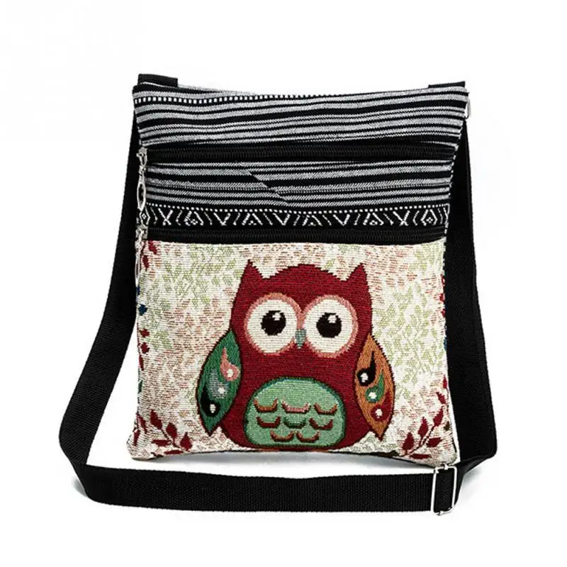 Canvas Crossbody Bag For Women Vintage Double Zipper Owl Printed Shoulder Bag Female Small Messenger Bag Ethnic Style
Canvas Crossbody Bag For Women Vintage Double Zipper Owl Printed Shoulder Bag Female Small Messenger Bag Ethnic Style
