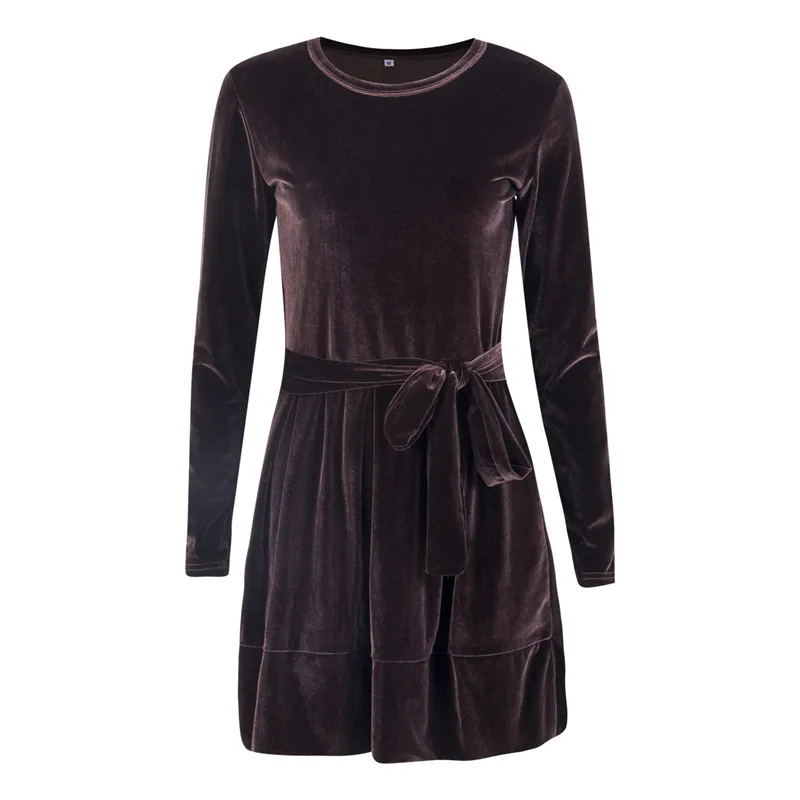 Women ladies autumn new three quarter sleeve solid bandage short mini dress o-neck casual A-line warm mini dress
Women ladies autumn new three quarter sleeve solid bandage short mini dress o-neck casual A-line warm mini dress