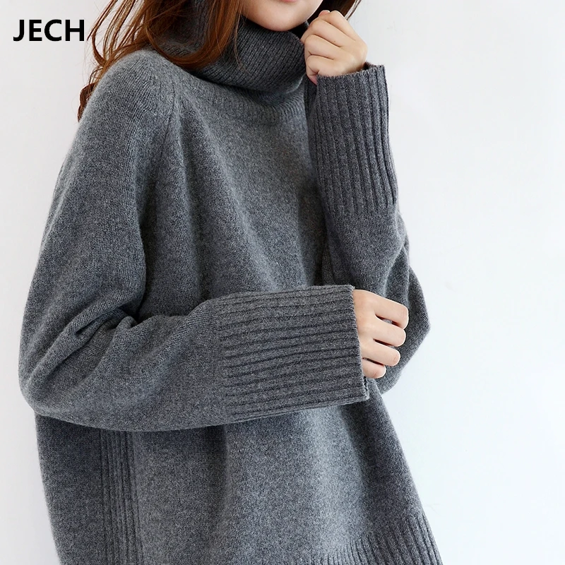 JECH Winter New Fashion Cashmere Wool Women Warm Solid Sweaters Casual Full Sleeve Turtleneck Loose Pullovers Computer Knitted
JECH Winter New Fashion Cashmere Wool Women Warm Solid Sweaters Casual Full Sleeve Turtleneck Loose Pullovers Computer Knitted