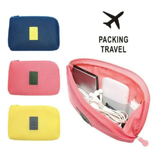 Storage Bag Portable Earphone Data USB Cable Travel Case Organizer Pouch New | Дом и сад