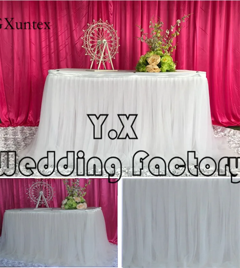 Nice Looking 1 Layer Ice Silk With 2 Layer Tutu Table Skirt For Wedding Table Cloth Decoration
Nice Looking 1 Layer Ice Silk With 2 Layer Tutu Table Skirt For Wedding Table Cloth Decoration