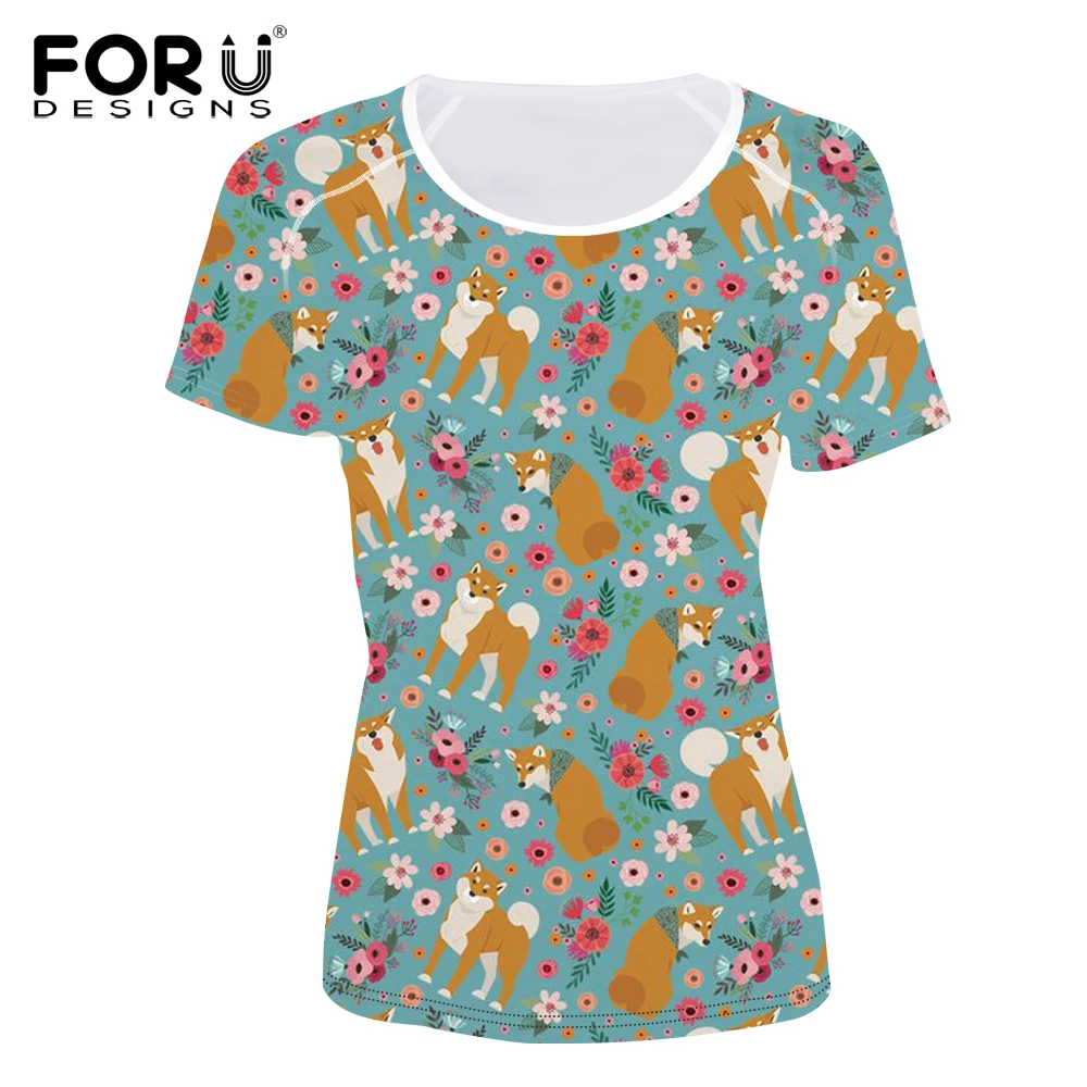 FORUDESIGNS Shiba Inu Flower Printing T Shirt Women O-neck Funny Design T-shirt Ladies Short Sleeve Tees for Teen Girls Cute Top
FORUDESIGNS Shiba Inu Flower Printing T Shirt Women O-neck Funny Design T-shirt Ladies Short Sleeve Tees for Teen Girls Cute Top