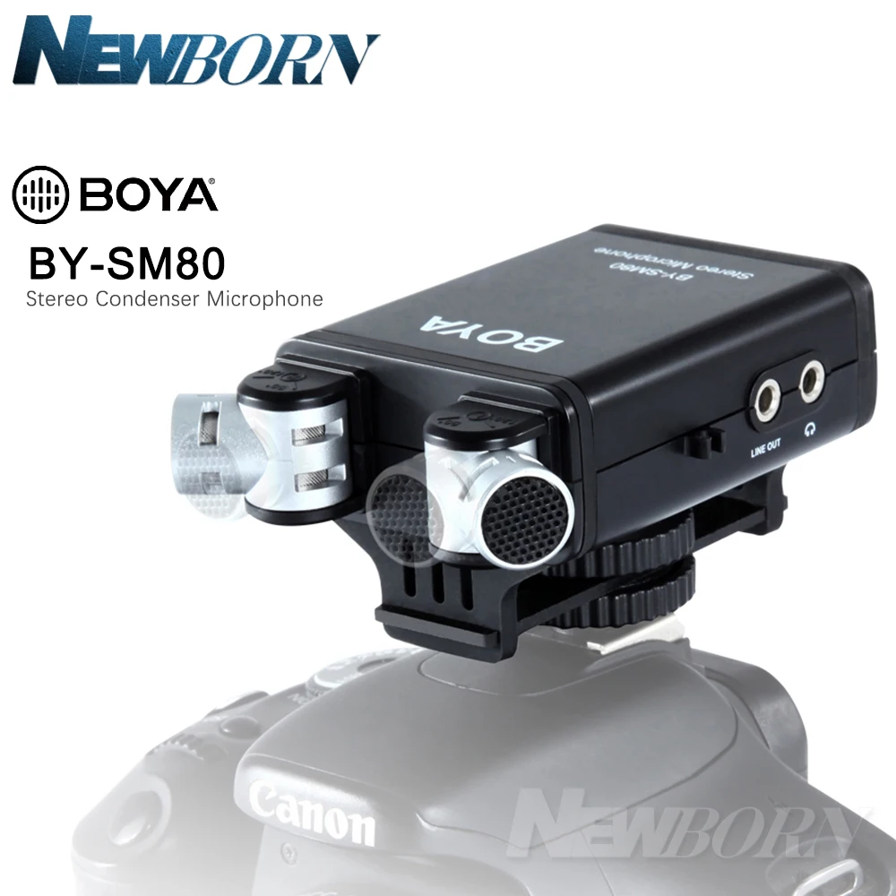 

BOYA BY-SM80 Bi-directional Stereo Video Microphone with Windshield for Canon Nikon Pentax DSLR Camera Camcorder