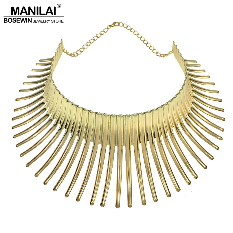 MANILAI Indian Bending Alloy Big Torques Statement Necklaces Maxi Collar Choker Necklace For Women Steampunk Jewelry
MANILAI Indian Bending Alloy Big Torques Statement Necklaces Maxi Collar Choker Necklace For Women Steampunk Jewelry