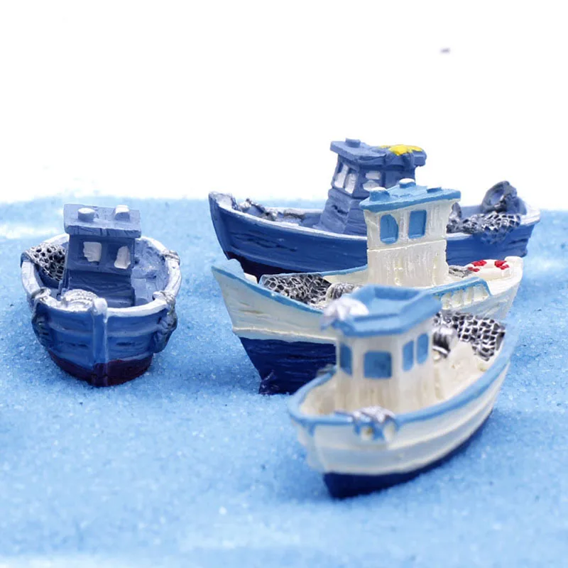 

Yacht Ship Fishing Boat Miniature Fairy Garden Home Houses Decoration Mini Craft Micro Landscaping Decor DIY Accessories