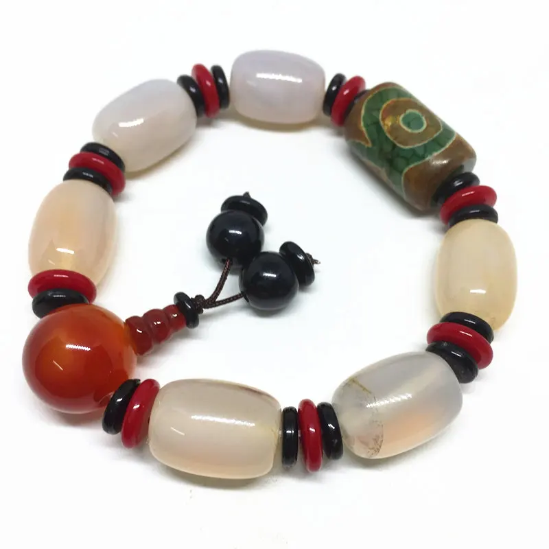 High Quality Green Three Eyes Dzi Beads Amulet with White Agate Stone Tibetan Dzi Beads Bracelet for Men & Women Fine Jewelry
High Quality Green Three Eyes Dzi Beads Amulet with White Agate Stone Tibetan Dzi Beads Bracelet for Men & Women Fine Jewelry