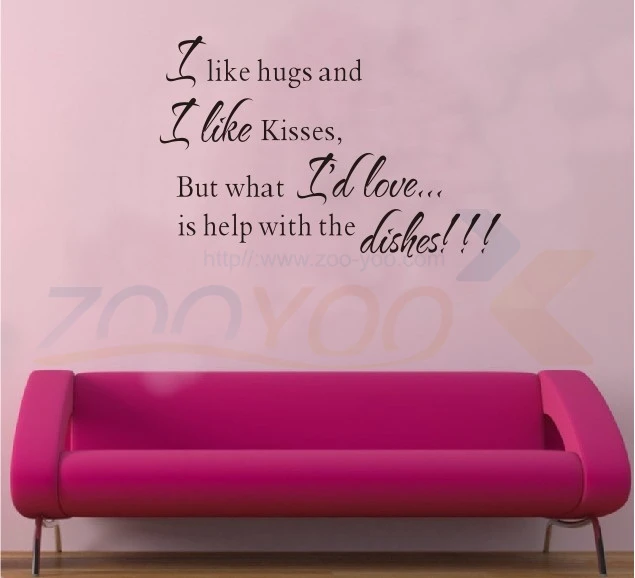 

I Like Hugs home decor creative quote wall decal ZooYoo8067 decorative adesivo de parede removable vinyl wall sticker