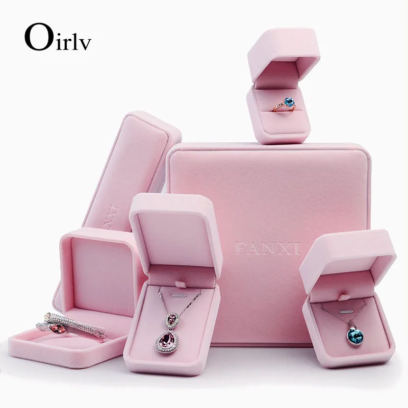Oirlv 2021 new pink velvet gift boxes ring earring box packaged display for party packaging case showcase
Oirlv 2021 new pink velvet gift boxes ring earring box packaged display for party packaging case showcase