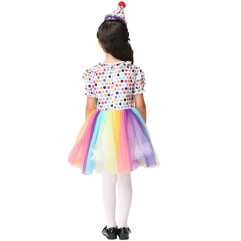 IDARMEE Обувь для девочек красочный костюм клоуна фантазии Хэллоуин платье шляпа