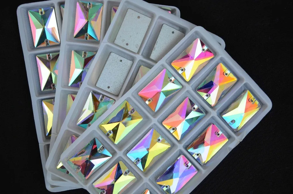 Glass Crystal Rectangle Shape Sew On Stone Crystal Clear AB 2 holes 8*10mm,10*14mm,13*18mm,18*25mm Octagon Sewing jewelry Beads
Glass Crystal Rectangle Shape Sew On Stone Crystal Clear AB 2 holes 8*10mm,10*14mm,13*18mm,18*25mm Octagon Sewing jewelry Beads