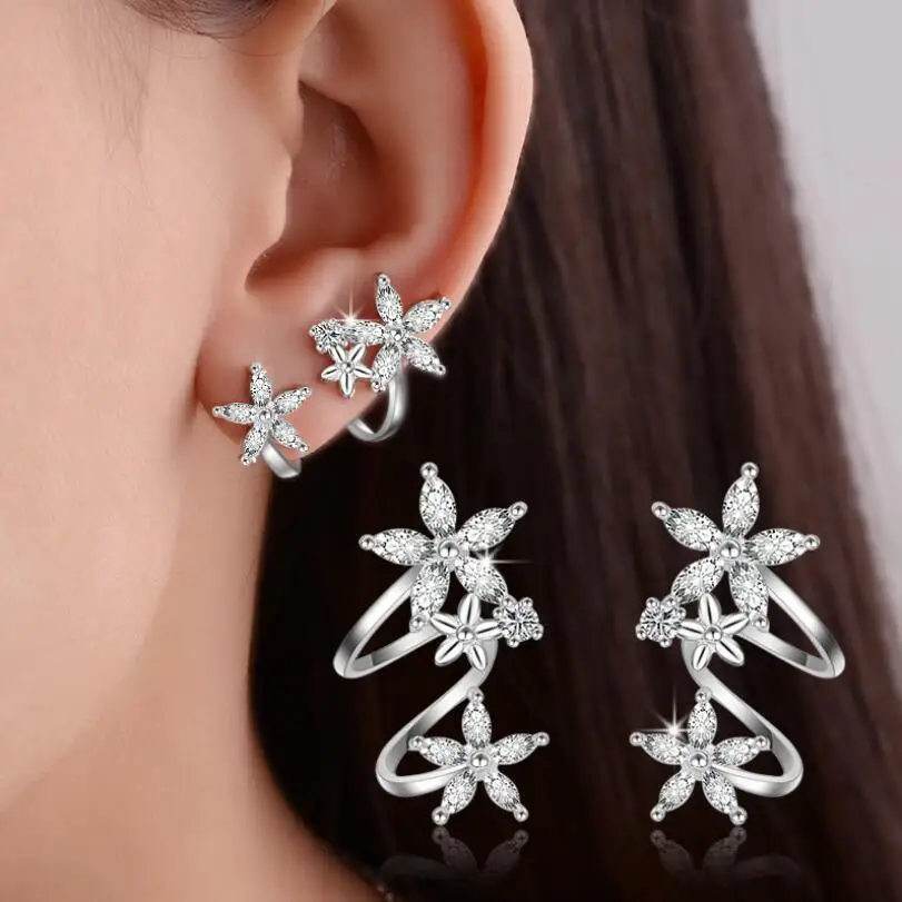 Женские изогнутые серьги Boucle D'oreille SAE110 креативные из стерлингового серебра 925