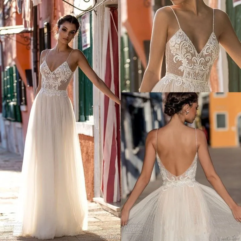 2020 Sexy Gali Karten Garden Beach Wedding Dresses Sleeveless Spaghetti Straps Robe De Soiree Backless Long Boho Brdial Gowns
2020 Sexy Gali Karten Garden Beach Wedding Dresses Sleeveless Spaghetti Straps Robe De Soiree Backless Long Boho Brdial Gowns