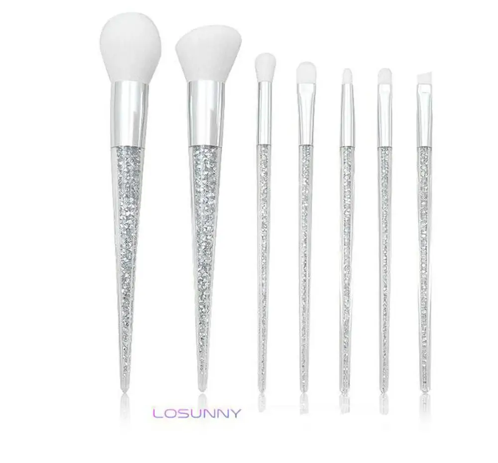 LOSUNNY 7 Pcs Conical Transparent Diamond Particle Handle Makeup Brush Set Plastic Loose Eyes Beauty Makeup Tools White Handle
LOSUNNY 7 Pcs Conical Transparent Diamond Particle Handle Makeup Brush Set Plastic Loose Eyes Beauty Makeup Tools White Handle
