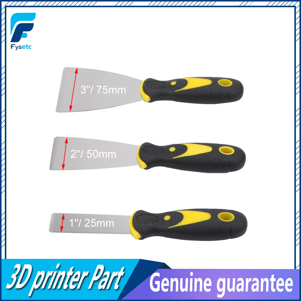 1 Set 3 in 1 Removal Tools Kit Putty Knife 1" 2" 3" Set Stainless Steel Putty Scrapers Tool for 3D Printer Heated Bed Platforms
1 Set 3 in 1 Removal Tools Kit Putty Knife 1" 2" 3" Set Stainless Steel Putty Scrapers Tool for 3D Printer Heated Bed Platforms