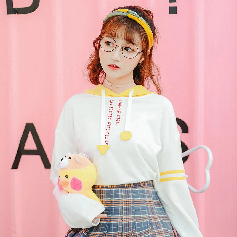 Женская Толстовка harajuku kawaii с капюшоном Свитшот осень 2018 корейский стиль k pop милые