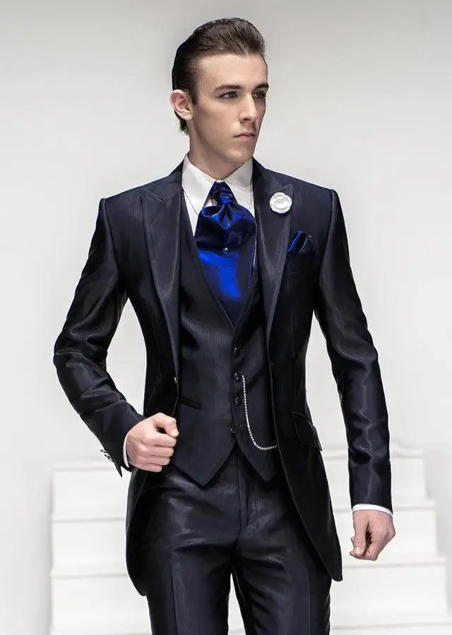 Latest Coat Pant Designs Italian Navy Blue Satin Men Prom Suit Custom Classic Slim Fit Groom Tuxedo 3 Piece Blazer Masculino
Latest Coat Pant Designs Italian Navy Blue Satin Men Prom Suit Custom Classic Slim Fit Groom Tuxedo 3 Piece Blazer Masculino