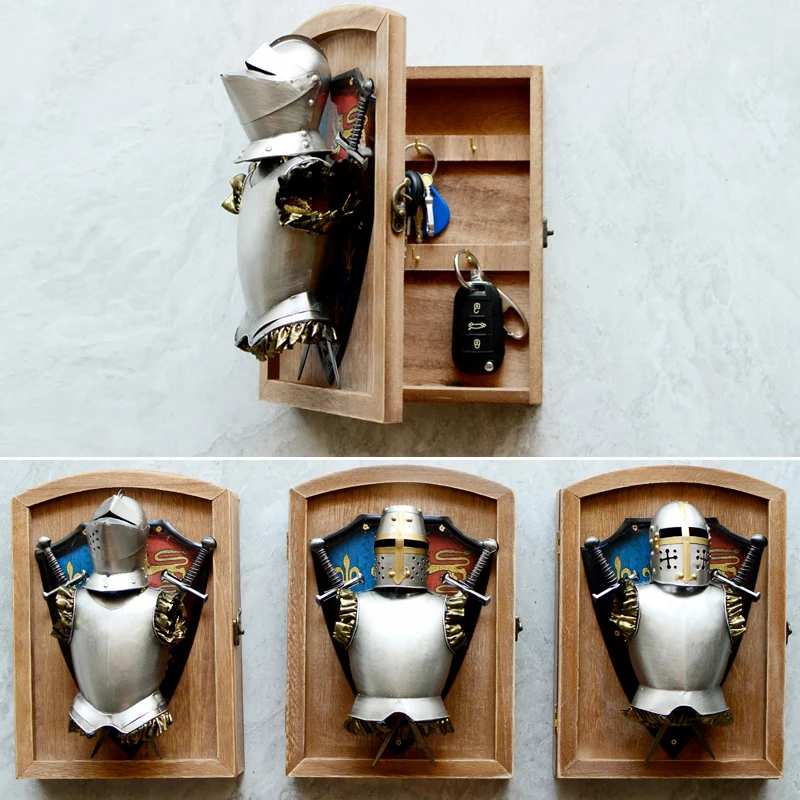 Medieval vintage wall decoration Roman armor decoration living room key storage box porch wrought iron decoration Three models
Medieval vintage wall decoration Roman armor decoration living room key storage box porch wrought iron decoration Three models