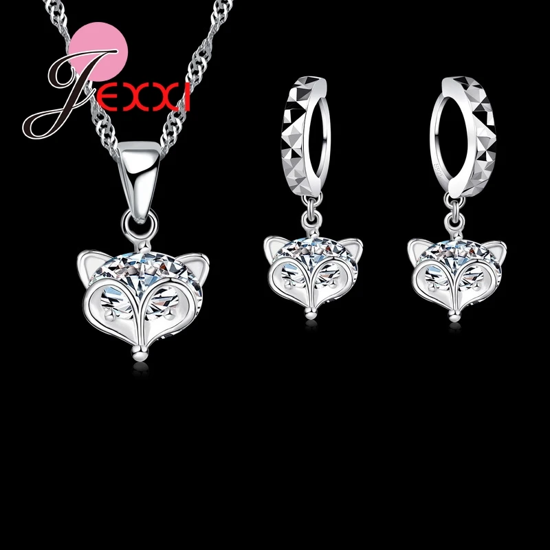 Elegant Bridal Wedding Jewelry Sets 925 Sterling Silver Cute Fox Austrian Crystal Necklace Earring Chain Womens Bijoux
Elegant Bridal Wedding Jewelry Sets 925 Sterling Silver Cute Fox Austrian Crystal Necklace Earring Chain Womens Bijoux