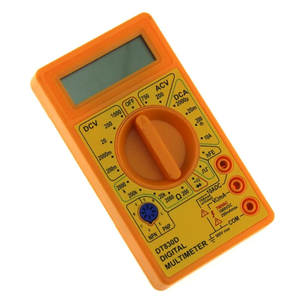 DT-830D Mini Pocket Digital Multimeter 1999 Counts AC/DC Volt Amp Ohm Diode hFE Continuity Tester Ammeter Voltmeter Ohmmeter
DT-830D Mini Pocket Digital Multimeter 1999 Counts AC/DC Volt Amp Ohm Diode hFE Continuity Tester Ammeter Voltmeter Ohmmeter