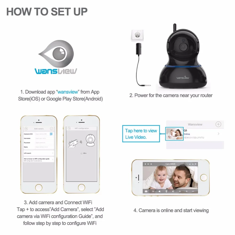 Wansview Q3s 2MP Wireless 1080P HD IP Camera WiFi Security Surveillance Indoor Home CCTV Camera Alarm P2P Monitor PZT onvif RTSP
Wansview Q3s 2MP Wireless 1080P HD IP Camera WiFi Security Surveillance Indoor Home CCTV Camera Alarm P2P Monitor PZT onvif RTSP