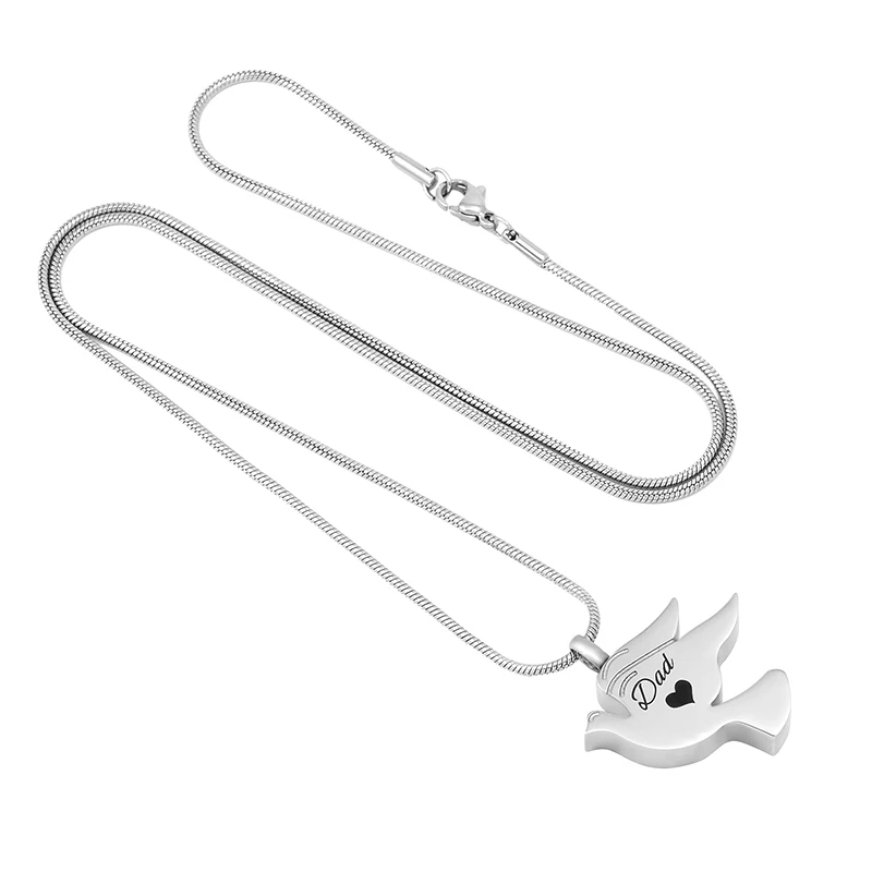 IJD8712 Peace Pigeon Shape Memorial Urns Cremation Ashes Pendant Engraveable Stainless Steel Cremation Pendant Keepsake Jewelry
IJD8712 Peace Pigeon Shape Memorial Urns Cremation Ashes Pendant Engraveable Stainless Steel Cremation Pendant Keepsake Jewelry