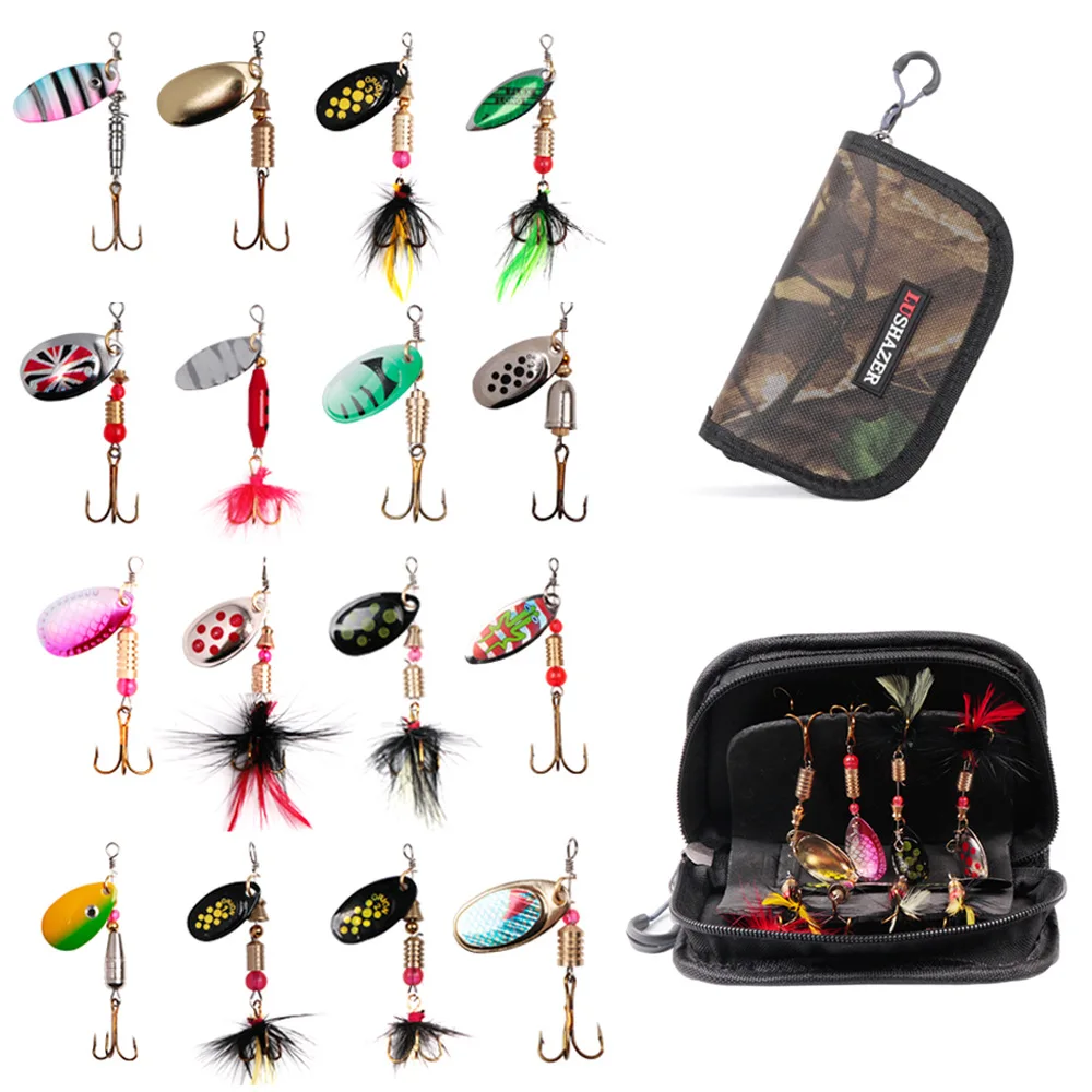 16Pcs/bag Spinner Spoon 3-7g Metal Bait Fish Lure Sequins Crankbait Spoon bait for Bass Trout Perch pike rotating Fishing tackle
16Pcs/bag Spinner Spoon 3-7g Metal Bait Fish Lure Sequins Crankbait Spoon bait for Bass Trout Perch pike rotating Fishing tackle