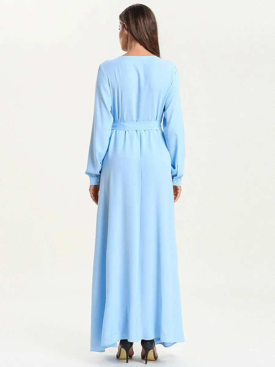 Женское мусульманское Длинное Макси-платье рубашка abaya Zipper Embrodiery Рамадан кафтан