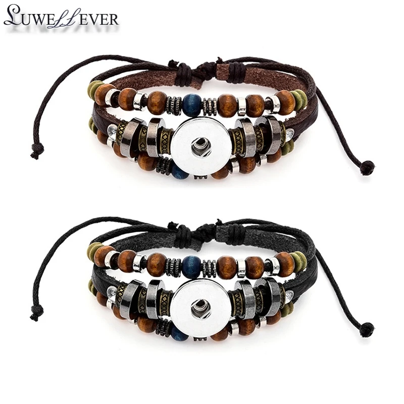 Hot Adjustable 027 Interchangeable Really Leather Beads Bracelet 12mm 18mm Snap Button Bangle Charm Jewelry For Women Gift
Hot Adjustable 027 Interchangeable Really Leather Beads Bracelet 12mm 18mm Snap Button Bangle Charm Jewelry For Women Gift